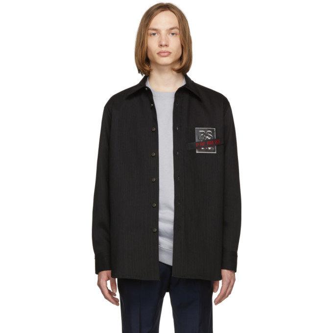 RAF SIMONS RAF SIMONS BLACK DENIM CARRY OVER SHIRT