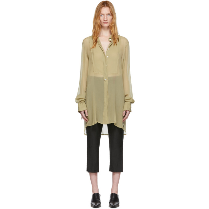 ANN DEMEULEMEESTER ANN DEMEULEMEESTER SSENSE EXCLUSIVE BEIGE SILK CUPID SHIRT