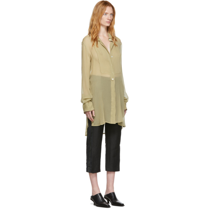 ANN DEMEULEMEESTER ANN DEMEULEMEESTER SSENSE EXCLUSIVE BEIGE SILK CUPID SHIRT