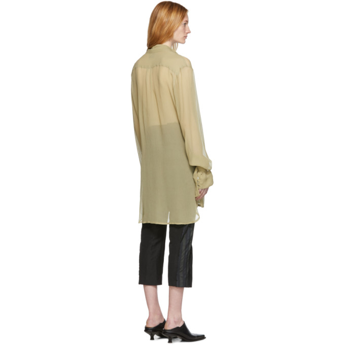 ANN DEMEULEMEESTER ANN DEMEULEMEESTER SSENSE EXCLUSIVE BEIGE SILK CUPID SHIRT