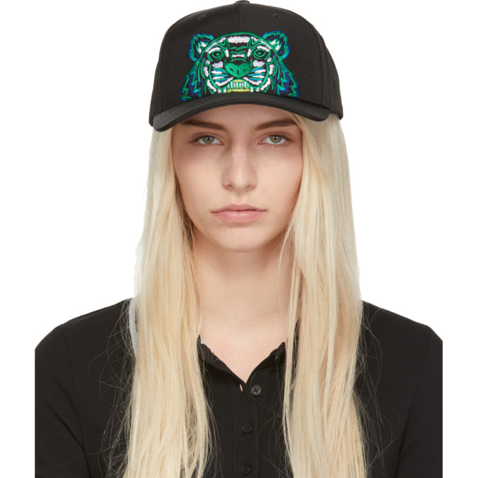 KENZO KENZO BLACK CANVAS TIGER CAP