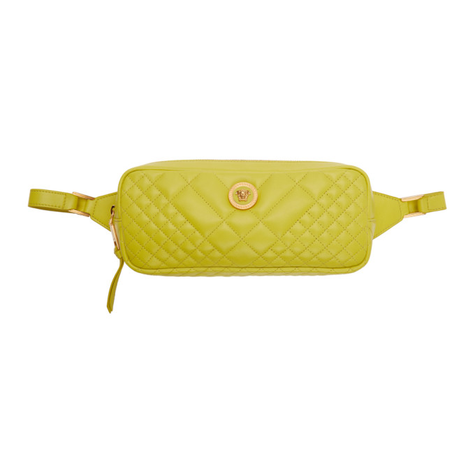 VERSACE VERSACE GREEN QUILTED TRIBUTE BELT BAG