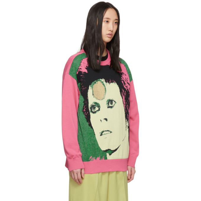 UNDERCOVER UNDERCOVER PINK DAVID BOWIE SWEATER