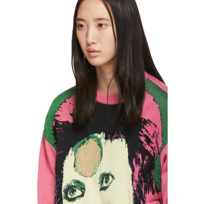 UNDERCOVER UNDERCOVER PINK DAVID BOWIE SWEATER