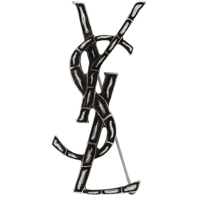 SAINT LAURENT SAINT LAURENT SILVER CROC OPYUM BROOCH