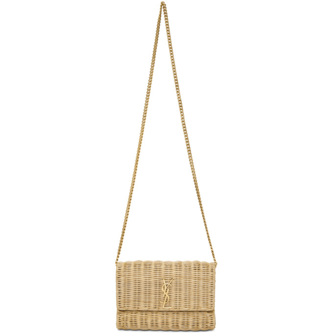 Saint Laurent Tan Rattan Small Kate Bag 191418F04804401