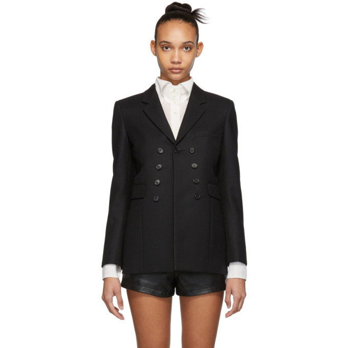 SAINT LAURENT BLACK WOOL MULTI BUTTON BLAZER