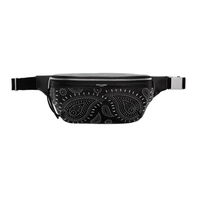 Saint Laurent Belt SAINT LAURENT BLACK VINTAGE STUDDED BELT BAG