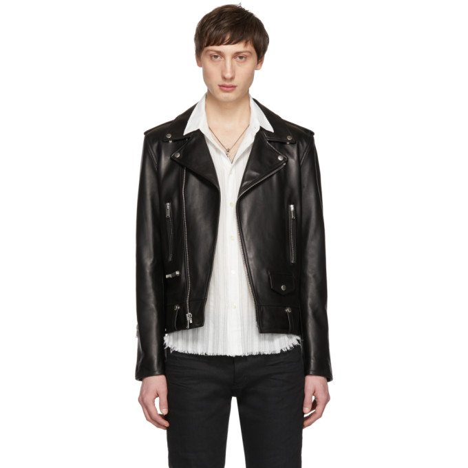 Saint Laurent Black Lambskin Classic Moto Jacket 191418M18100405