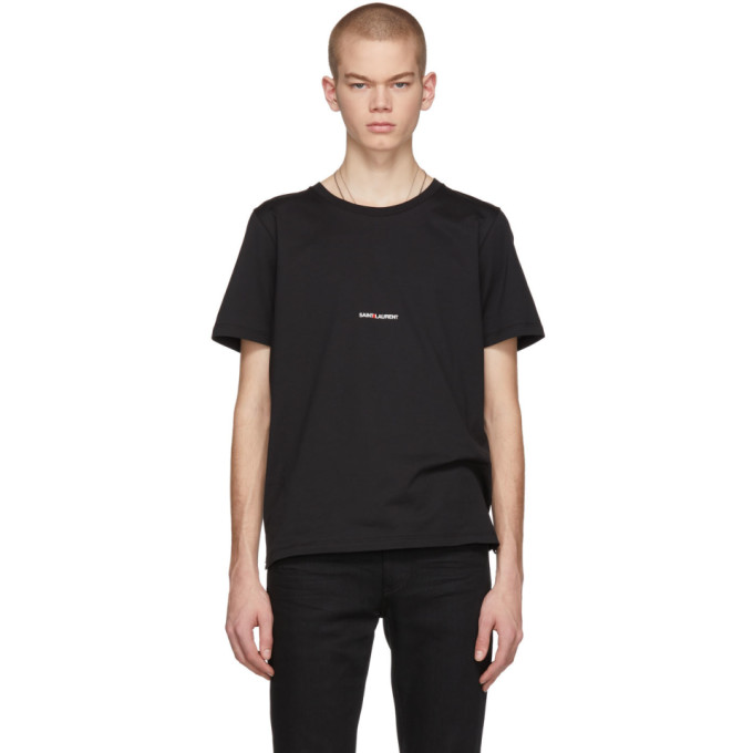 saint laurent black logo t shirt