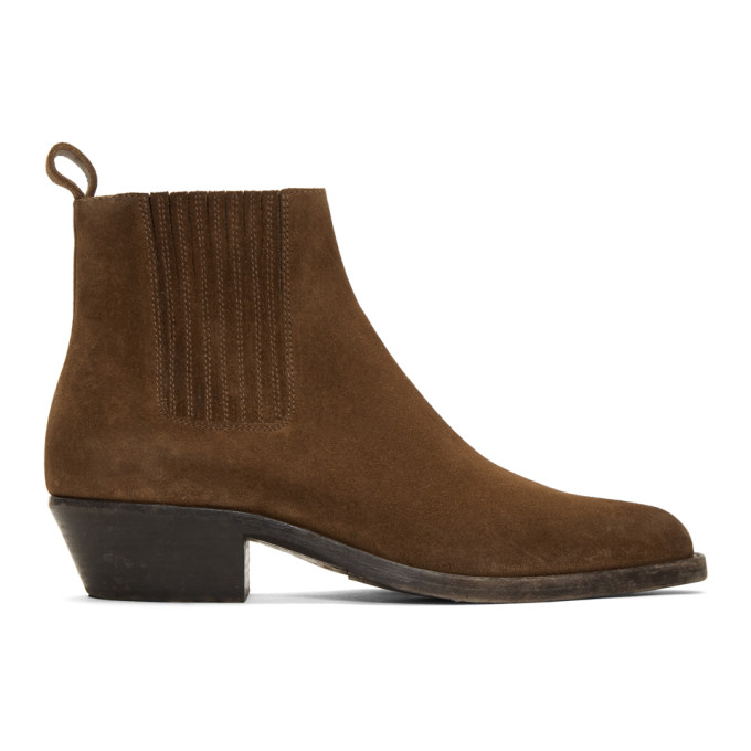 saint laurent suede chelsea boots