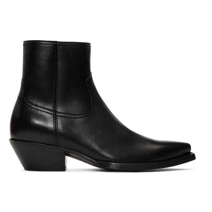 Saint Laurent Black Lukas Boots