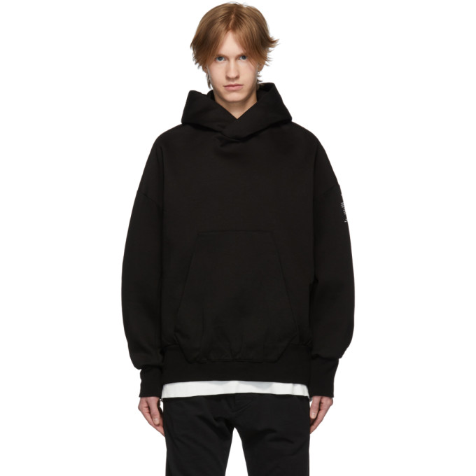 JULIUS JULIUS BLACK GRAPHIC HOODIE