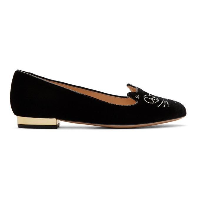 Charlotte Olympia Black Peace Kitty Loafers 191439f12101009