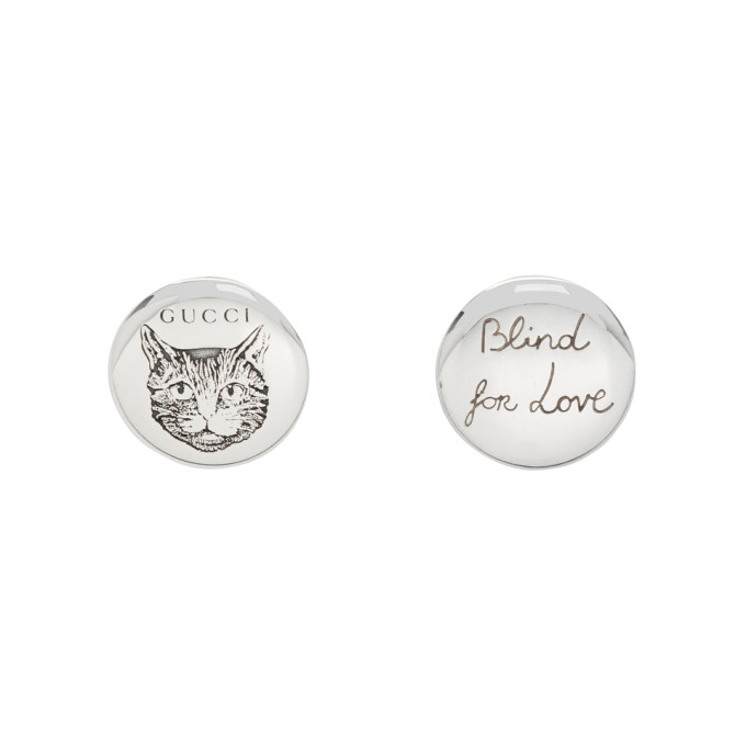 gucci blind for love cat earrings