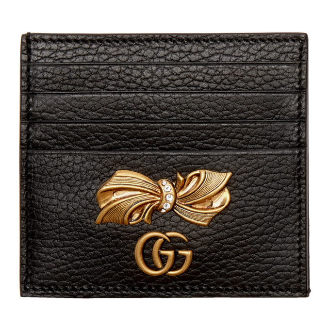 GUCCI GUCCI BLACK PETIT BOW CARD HOLDER