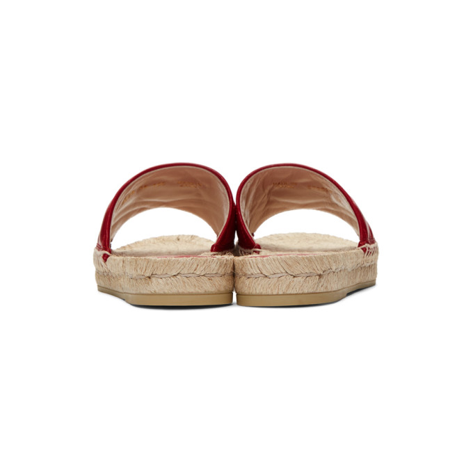 GUCCI GUCCI RED CHARLOTTE ESPADRILLE SANDALS