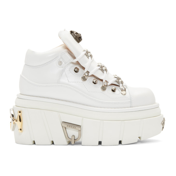 Gucci White Koire Platform Boots
