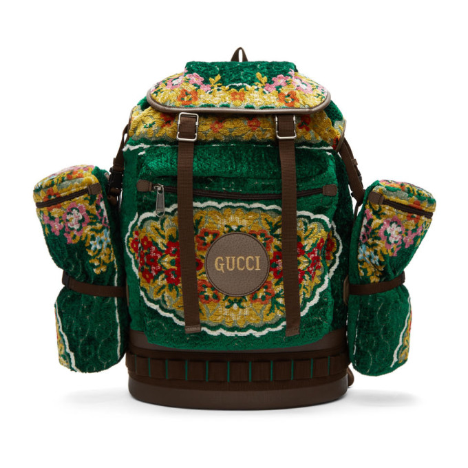 Gucci Green Oversized Tapestry Backpack 191451M16601301