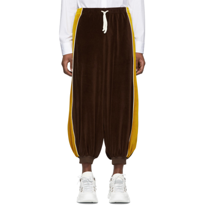 Gucci Chenille Harem Style Pant In Brown