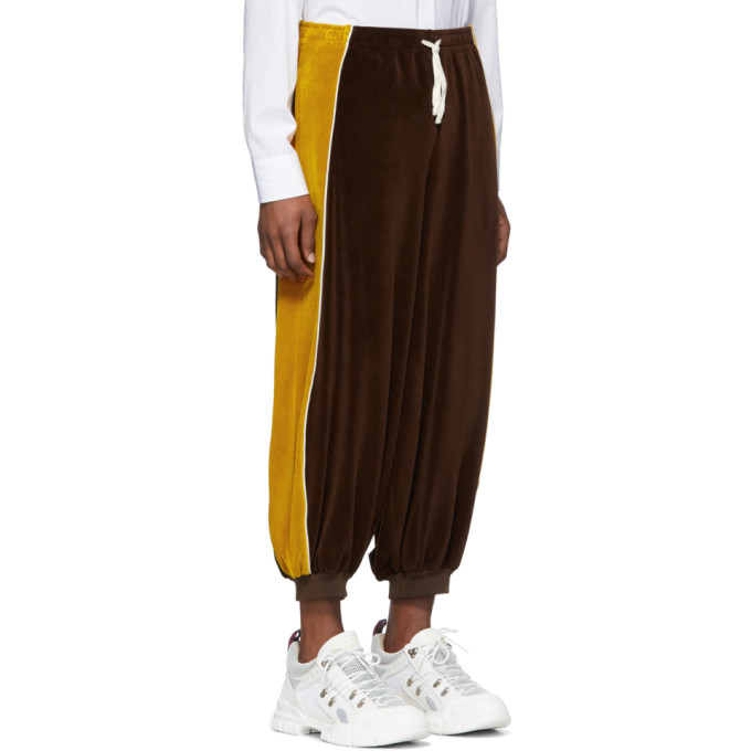 Gucci Chenille Harem Style Pant In Brown