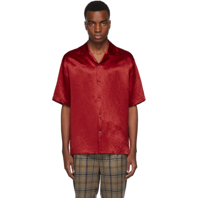 Gucci Red Satin Snake Skull Shirt