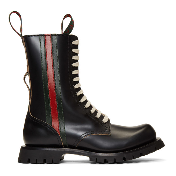 gucci boots with red laces