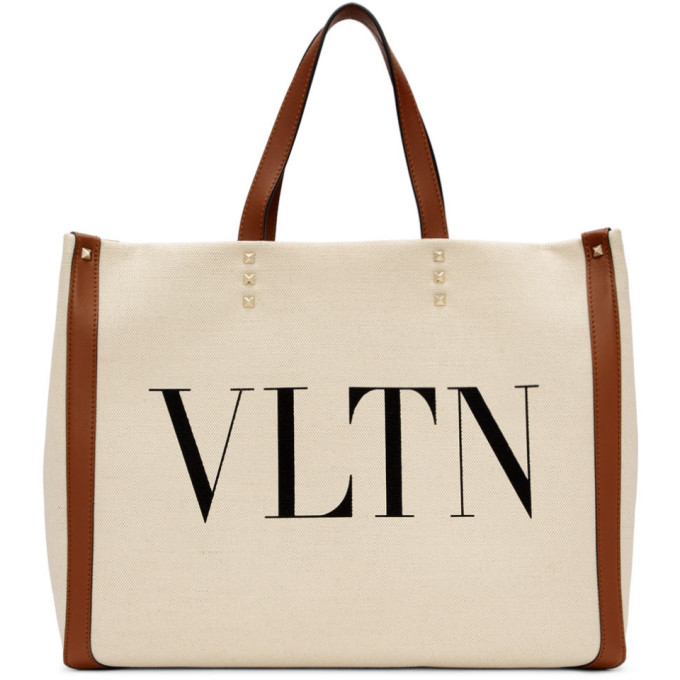 Valentino Off-White Valentino Garavani VLTN Canvas Tote