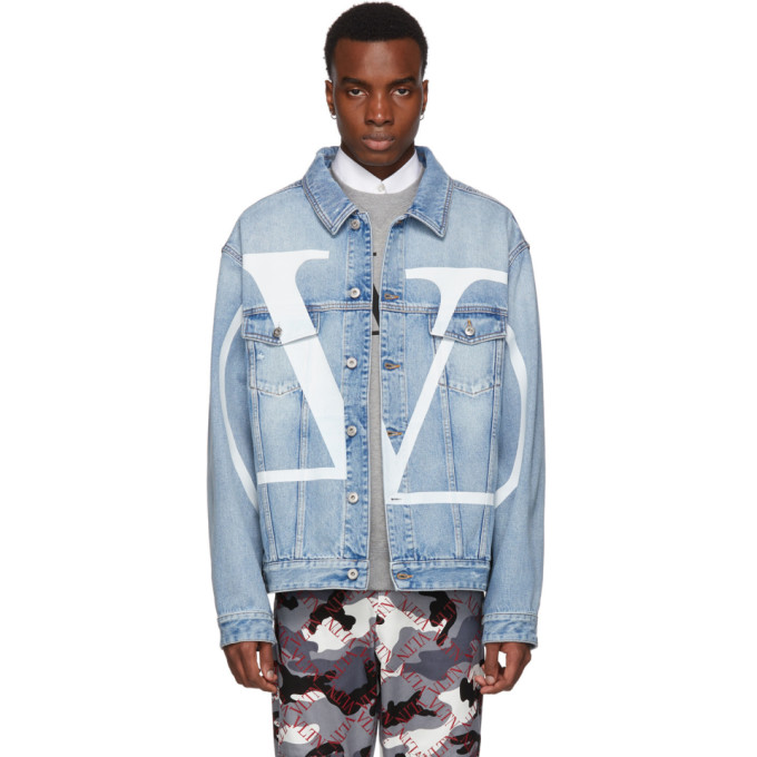 VALENTINO VALENTINO BLUE DENIM VLOGO JACKET