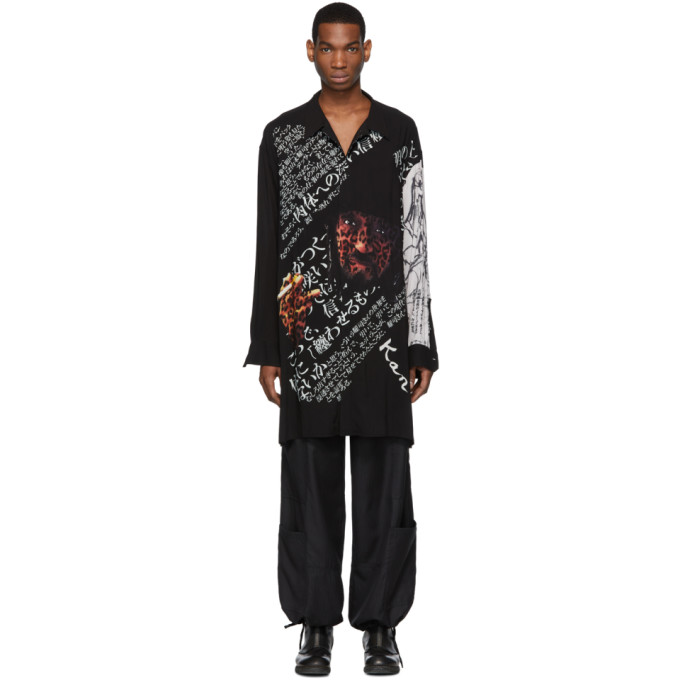 YOHJI YAMAMOTO YOHJI YAMAMOTO BLACK AND WHITE CHEETAH SHIRT