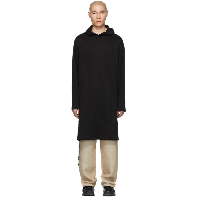 Yohji Yamamoto Tops YOHJI YAMAMOTO BLACK LONG HOODIE