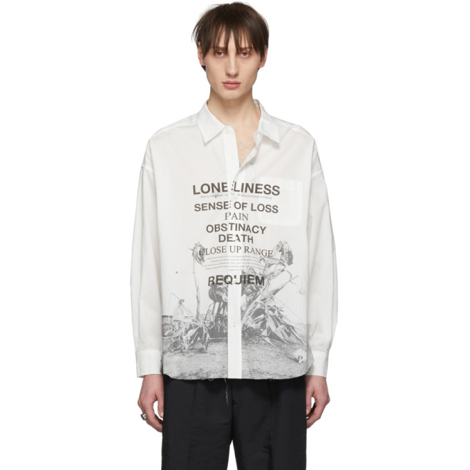 Christian Dada T-shirts CHRISTIAN DADA OFF-WHITE NOBUYOSHI ARAKI EDITION FLOWER TEXT PRINT SHIRT