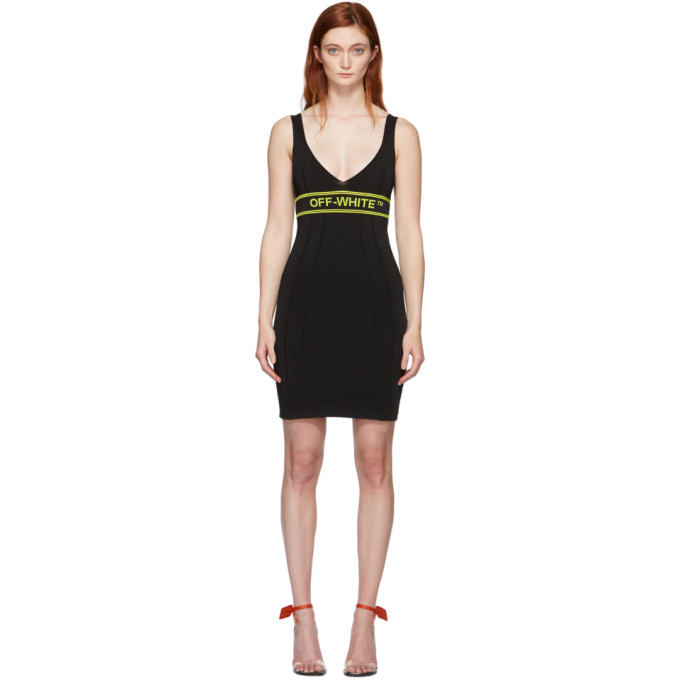 OFF-WHITE OFF-WHITE BLACK KNIT SHORT DRESS