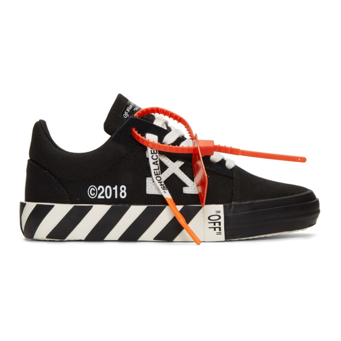 OFF-WHITE Black Striped Vulcanized Sneakers