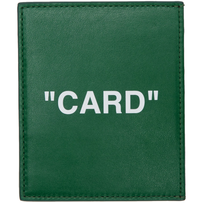 OFF-WHITE OFF-WHITE GREEN QUOTE CARD HOLDER