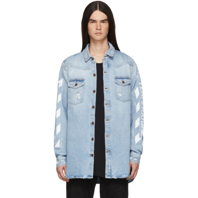 off white temperature denim shirt