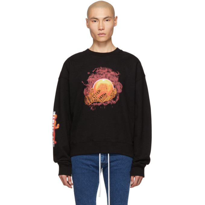 Off White Black Hands And Planet Sweatshirt 191607m20402005