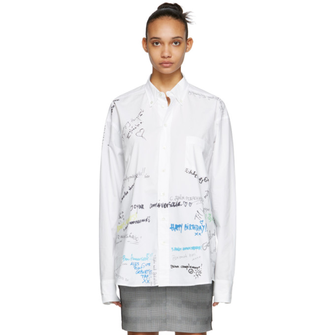Vetements T-shirts VETEMENTS WHITE SCRIBBLE 2013 SHIRT