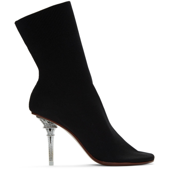Vetements Boots VETEMENTS BLACK EIFFEL TOWER SOCK BOOTS