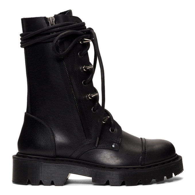 Vetements Boots VETEMENTS BLACK SPIKED ARMY BOOTS