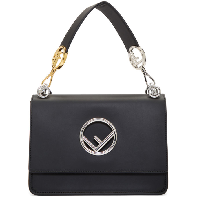 Fendi Black Large F is Fendi Kan I Bag