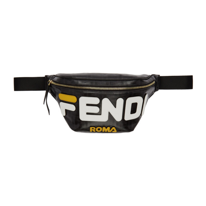 Shop Fendi Black Mania Belt Bag In F0cfm