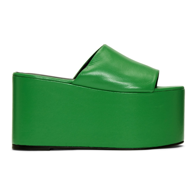 SIMON MILLER SIMON MILLER GREEN BLACKOUT PLATFORM SANDALS