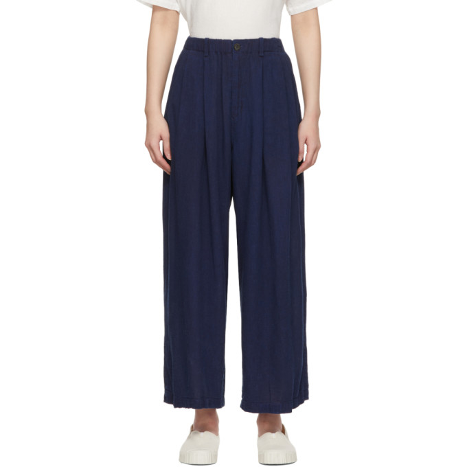 BLUE BLUE JAPAN BLUE BLUE JAPAN NAVY HAND-DYED WIDE RELAX TROUSERS