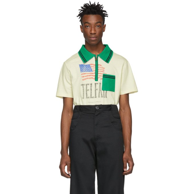 Telfar Knits TELFAR BEIGE KNIT LOGO POLO