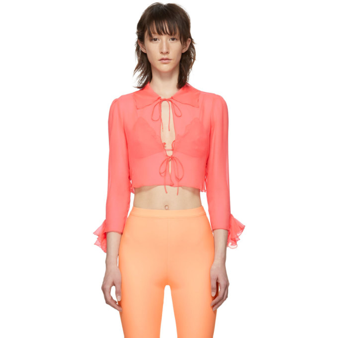 Maryam Nassir Zadeh Orange Wren Blouse