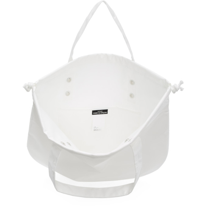 Shop Tricot Comme Des Garcons White Vinyl Tote In 4 White