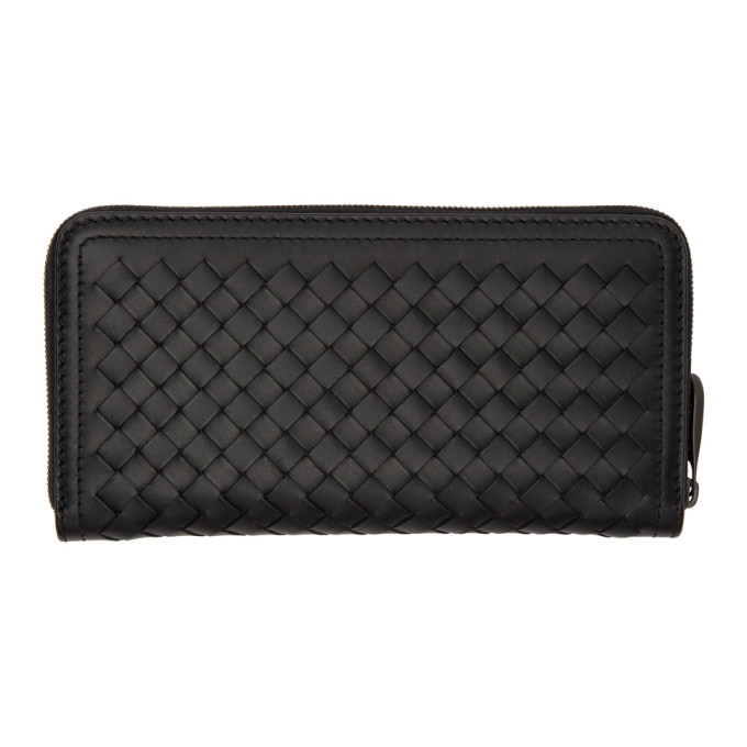 BOTTEGA VENETA BOTTEGA VENETA BLACK INTRECCIATO CARRYOVER WALLET