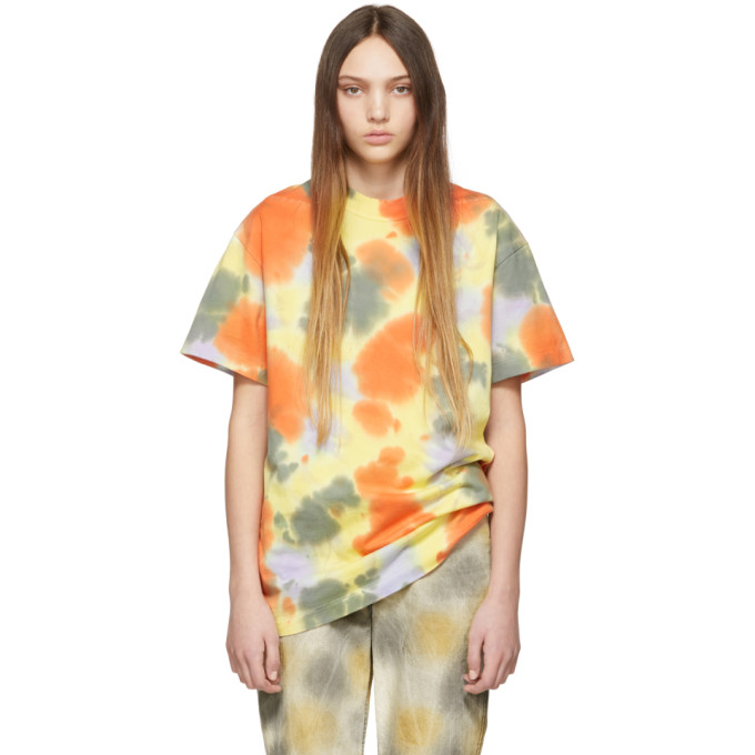 Ambush T-shirts AMBUSH SSENSE EXCLUSIVE YELLOW A WAVES TIE-DYE T-SHIRT