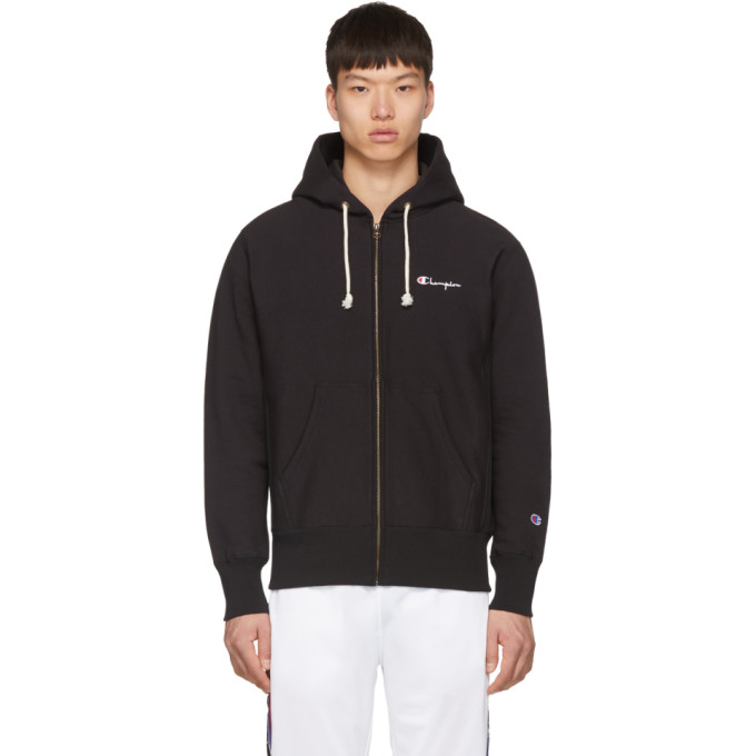 champion reverse weave oversized hoodie with small script logo in black